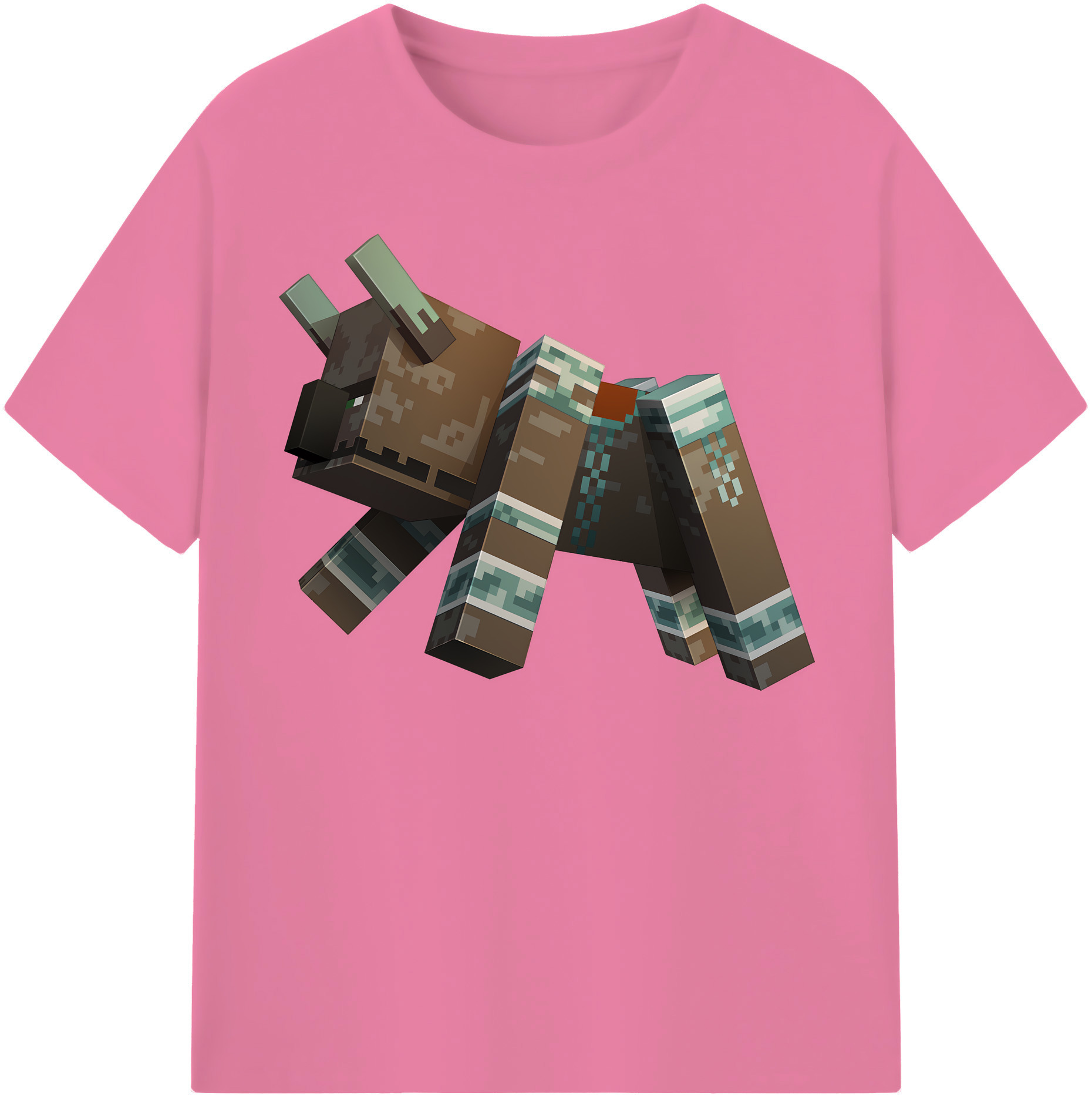 （画像用） マインクラフト ブロックの世界 Minecraft MC Block world 綿100％半袖Tシャツ（フロントプリント）